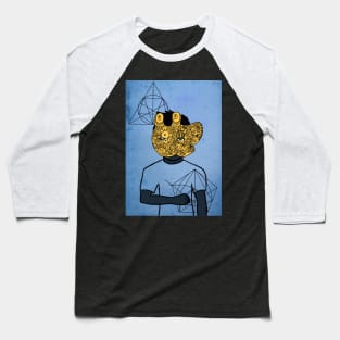 Davinci Dreamer - Male Character with Doodle Mask and Green Eyes Baseball T-Shirt